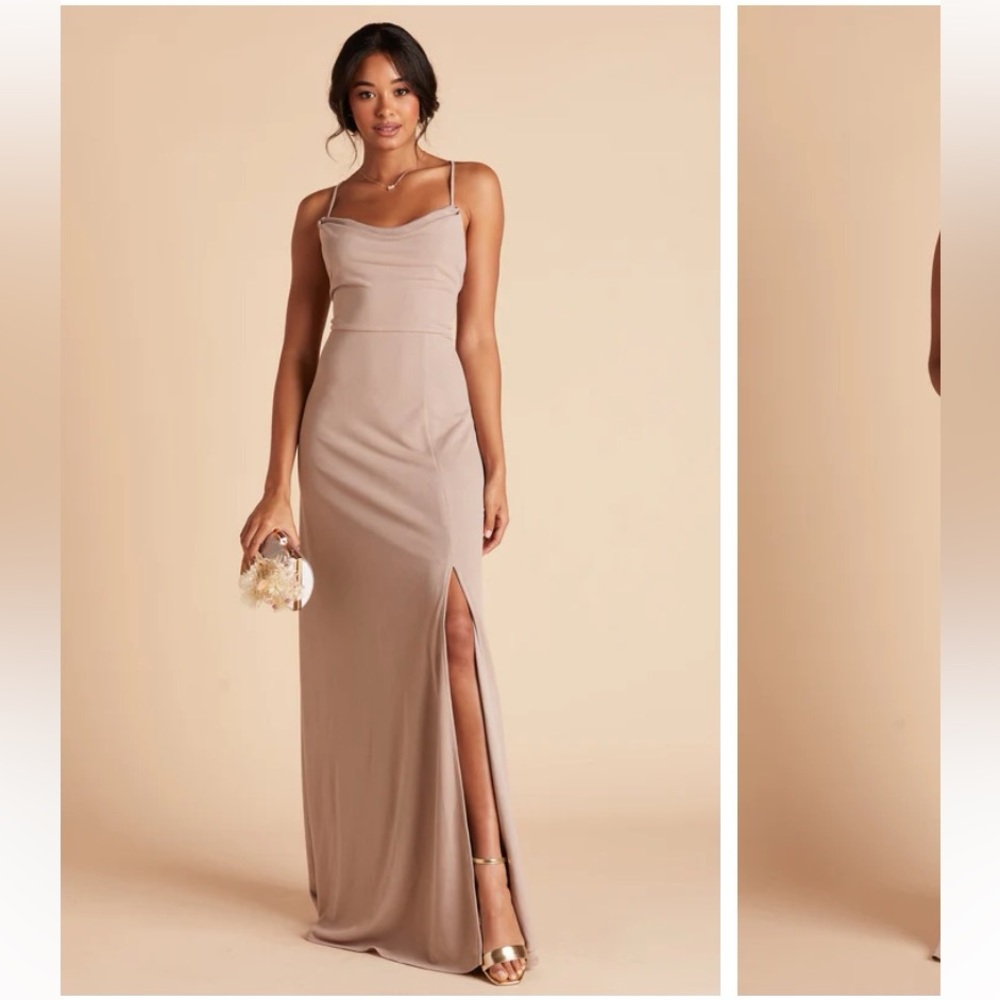 Birdy Grey Ash Dress Crepe Taupe Formal Wedding Bridesmaids Dress